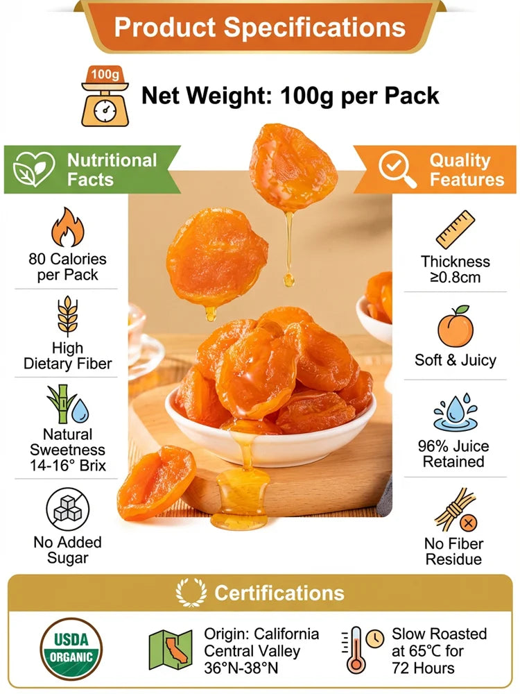 California Specialty Dried Apricots-Your New Favorite Guilt-Free Snack! ⚡ Energy Boost-TTQL