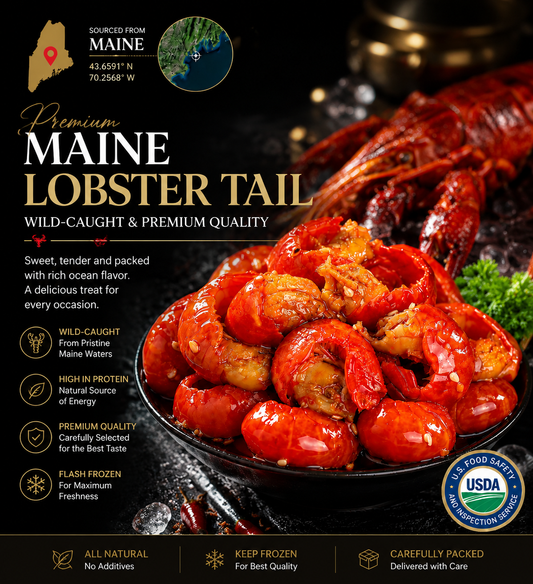 Fresh lobster tail meat with shell-Nature's Protein Powerhouse! 🦞 Boost Energy & Stamina-TTQL