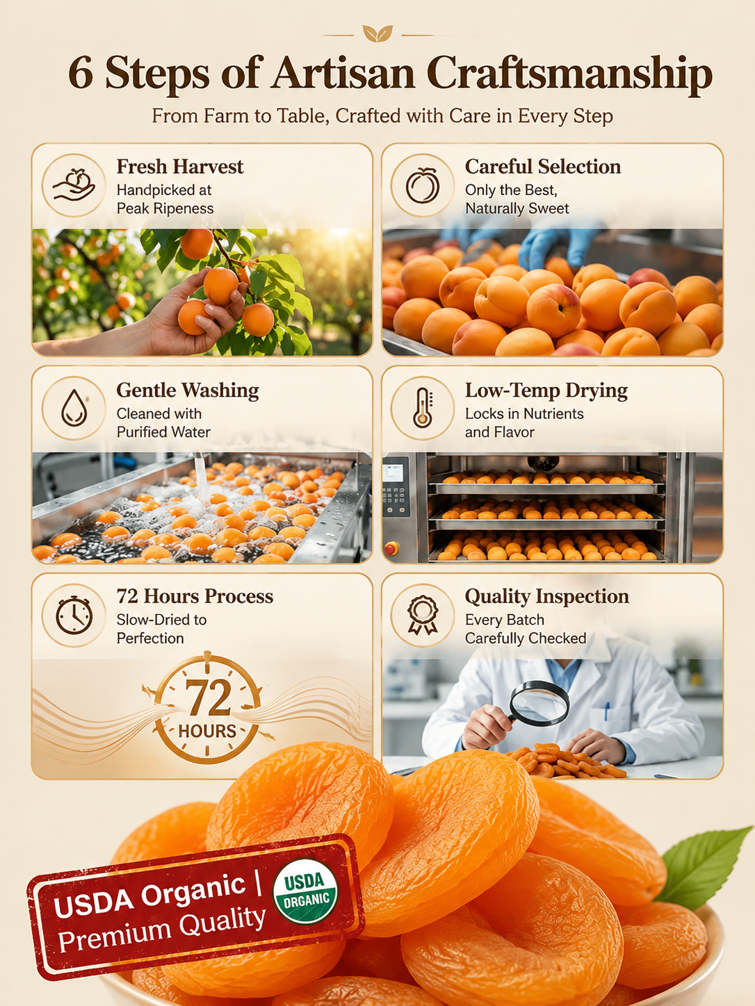 California Specialty Dried Apricots-Your New Favorite Guilt-Free Snack! ⚡ Energy Boost-TTQL
