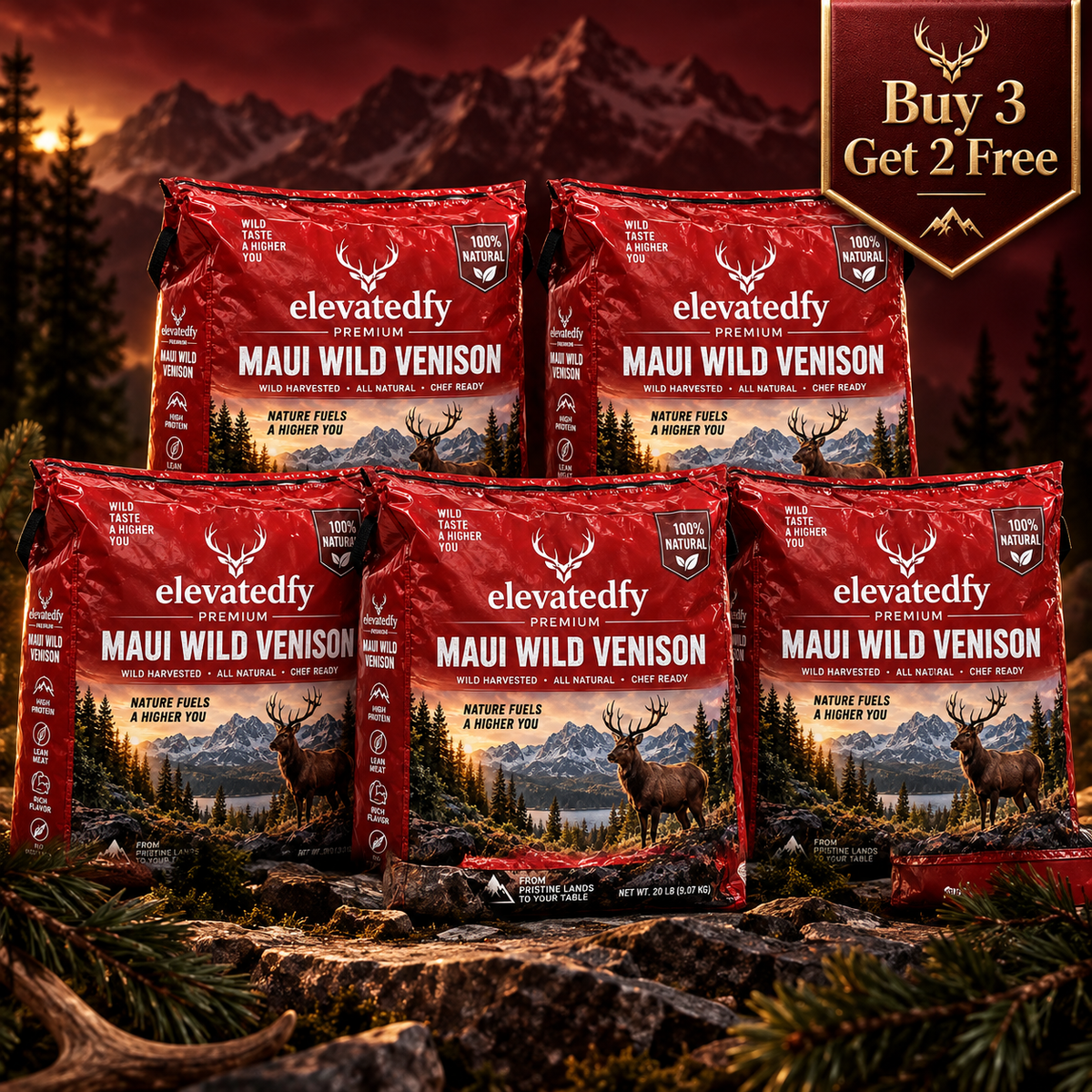 🦌 Ovelqo Premium Hawaiian Royal Wild Venison – Wild-Caught Maui Axis Deer, Rich Flavor & Small-Batch Crafted-TTBD