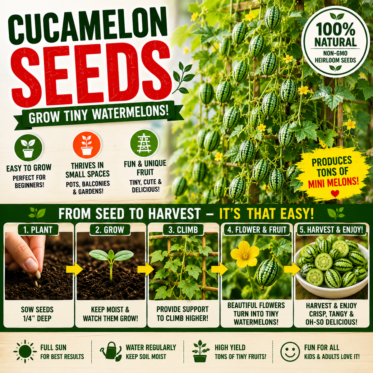 😍 The Cutest Thing You’ll Grow This Year: Thumb-Sized Watermelons – Kids Love Them!-TTQL