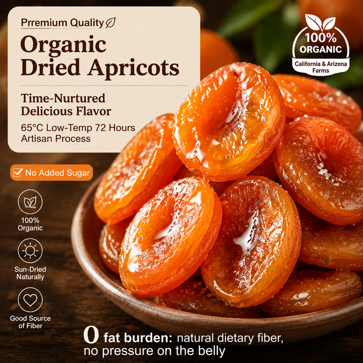 California Specialty Dried Apricots-Your New Favorite Guilt-Free Snack! ⚡ Energy Boost-TTQL